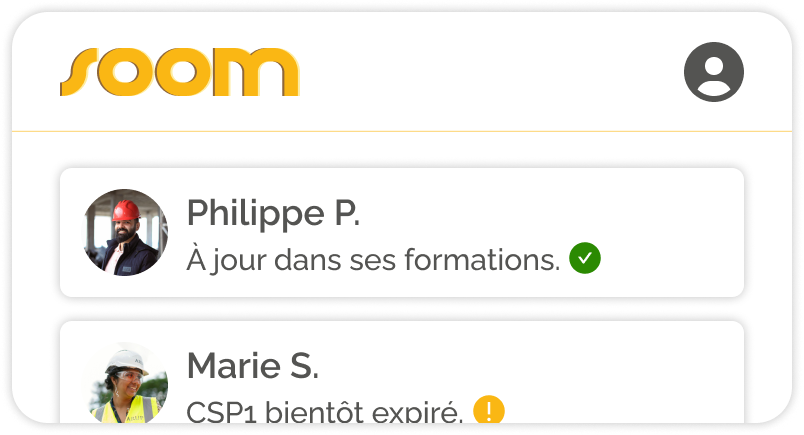 Aperçu du suivi des collaborateurs dans SOOM