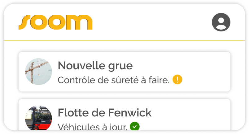 Aperçu du suivi des matériels dans SOOM